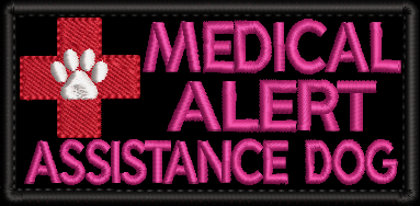 Medical Alert Assistance Dog embroidered patch - Size 150mm x 50mm