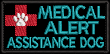 Medical Alert Assistance Dog embroidered patch - Size 150mm x 50mm