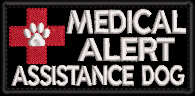 Medical Alert Assistance Dog embroidered patch - Size 150mm x 50mm