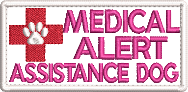 Medical Alert Assistance Dog embroidered patch - Size 150mm x 50mm