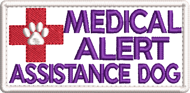 Medical Alert Assistance Dog embroidered patch - Size 150mm x 50mm