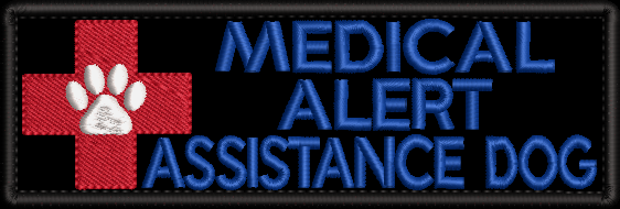 MEDICAL ALERT ASSISTANCE Dog embroidered patch - 150mm X 50mm