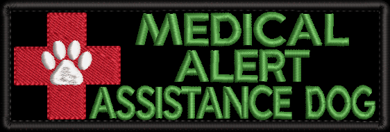 MEDICAL ALERT ASSISTANCE Dog embroidered patch - 150mm X 50mm