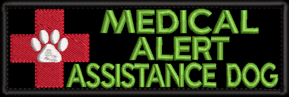 MEDICAL ALERT ASSISTANCE Dog embroidered patch - 150mm X 50mm