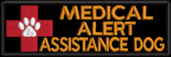 MEDICAL ALERT ASSISTANCE Dog embroidered patch - 150mm X 50mm