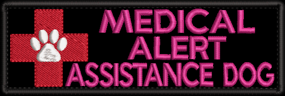 MEDICAL ALERT ASSISTANCE Dog embroidered patch - 150mm X 50mm