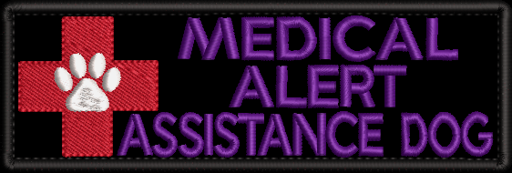 MEDICAL ALERT ASSISTANCE Dog embroidered patch - 150mm X 50mm