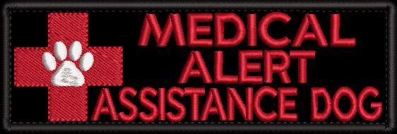 MEDICAL ALERT ASSISTANCE Dog embroidered patch - 150mm X 50mm