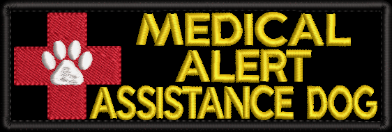 MEDICAL ALERT ASSISTANCE Dog embroidered patch - 150mm X 50mm