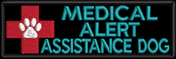 MEDICAL ALERT ASSISTANCE Dog embroidered patch - 150mm X 50mm