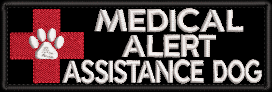 MEDICAL ALERT ASSISTANCE Dog embroidered patch - 150mm X 50mm