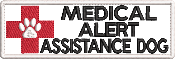 MEDICAL ALERT ASSISTANCE Dog embroidered patch - 150mm X 50mm