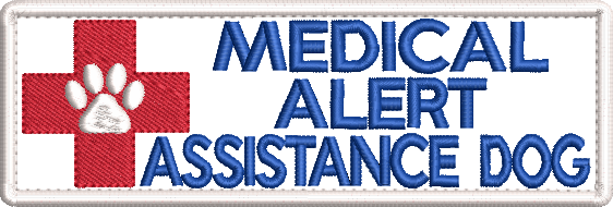 MEDICAL ALERT ASSISTANCE Dog embroidered patch - 150mm X 50mm