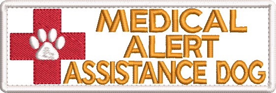 MEDICAL ALERT ASSISTANCE Dog embroidered patch - 150mm X 50mm