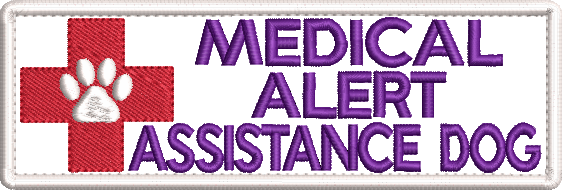 MEDICAL ALERT ASSISTANCE Dog embroidered patch - 150mm X 50mm