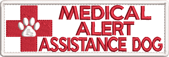 MEDICAL ALERT ASSISTANCE Dog embroidered patch - 150mm X 50mm