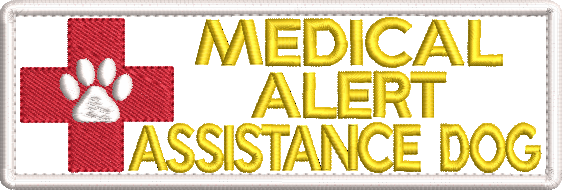 MEDICAL ALERT ASSISTANCE Dog embroidered patch - 150mm X 50mm