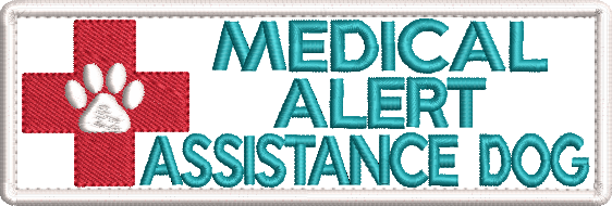 MEDICAL ALERT ASSISTANCE Dog embroidered patch - 150mm X 50mm