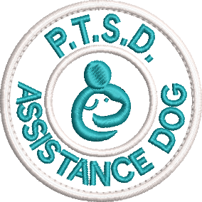 PTSD Assistance Dog embroidered patch - 75mm Round