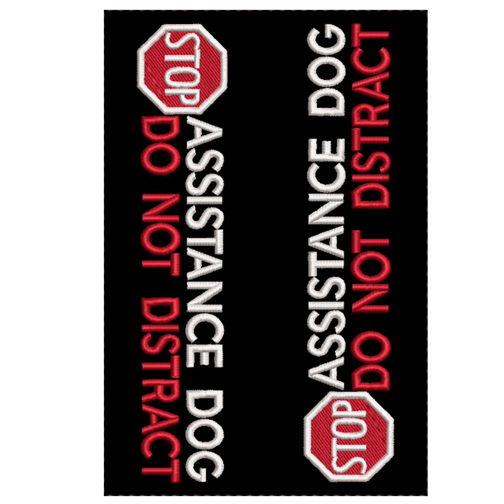 LEASH SLEEVE - STOP Do No Distract Assistance Dog leash wrap with snap closures