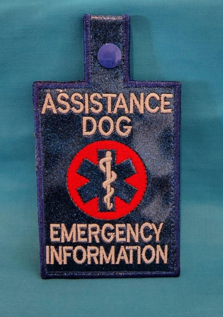 CUSTOM VINYL embroidered TAG with snap closure - Single sided