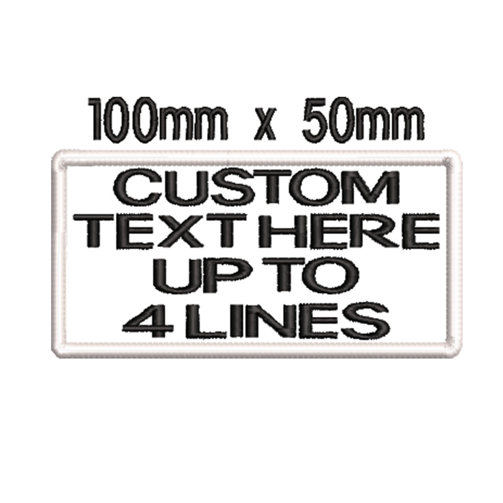 Custom embroidered patch - 150mm x 50mm