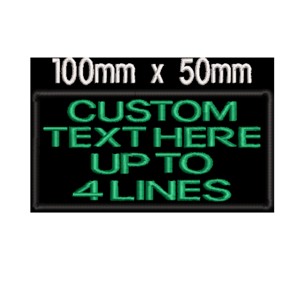 Custom embroidered patch - 150mm x 50mm