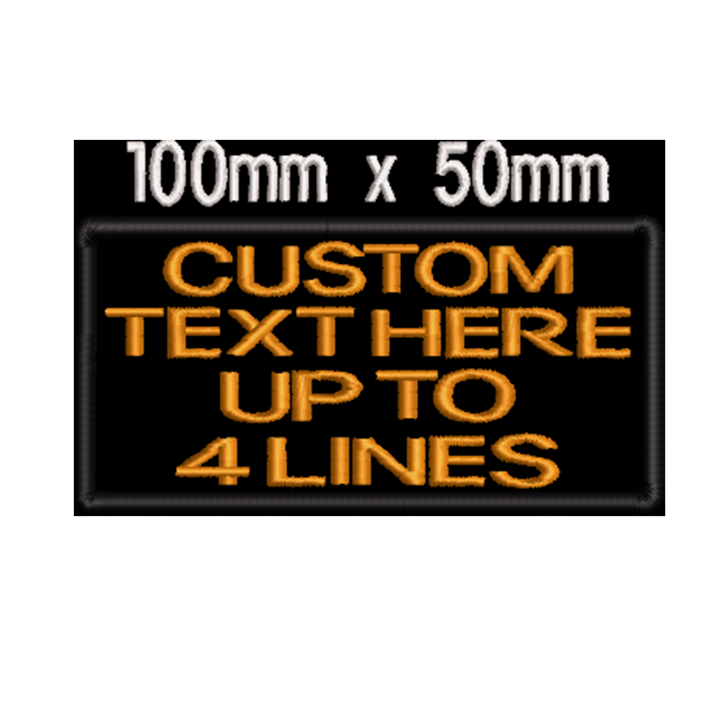 Custom embroidered patch - 150mm x 50mm