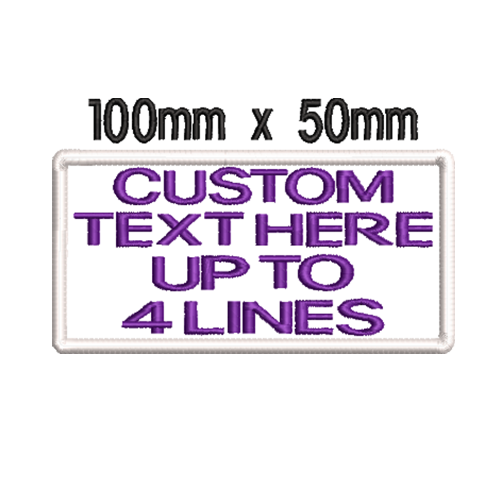 Custom embroidered patch - 150mm x 50mm