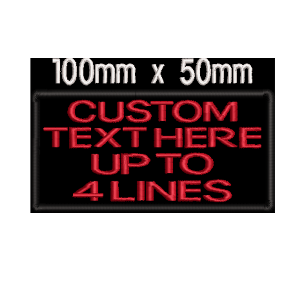 Custom embroidered patch - 150mm x 50mm