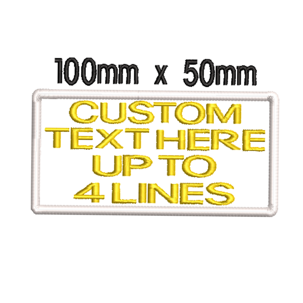 Custom embroidered patch - 150mm x 50mm